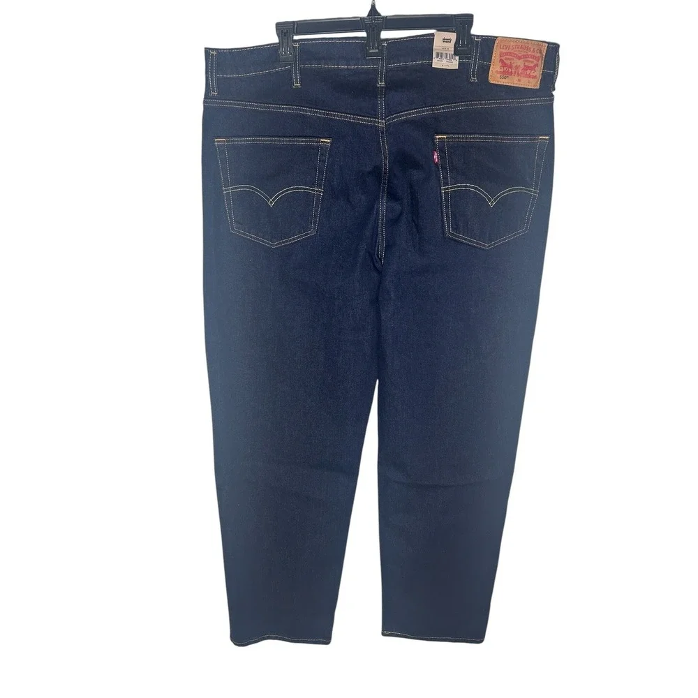 Levis 550 Relaxed Fit Big and Tall Mens Jeans 44x34 Dark Wash Stretch Denim‎ NEW